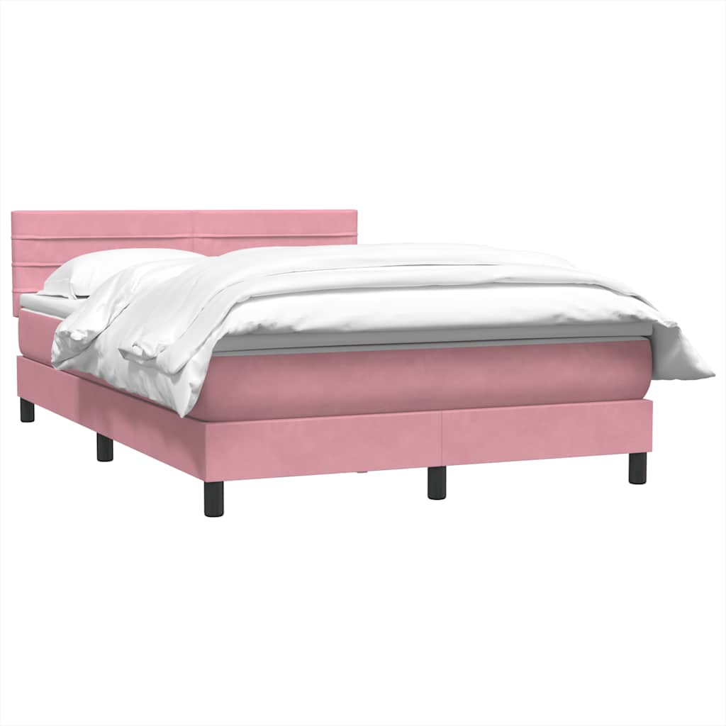 Box Spring krevet s madracem ružičasti 140x220 cm baršun