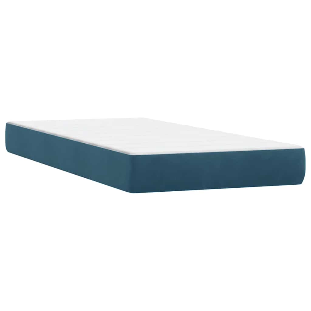 Box Spring krevet s madracem tamnoplavi 80x210 cm baršun