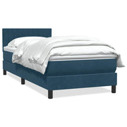 Box Spring krevet s madracem tamnoplavi 80x210 cm baršun