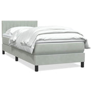 Box Spring krevet s madracem svijetlo sivi 90x210 cm baršun