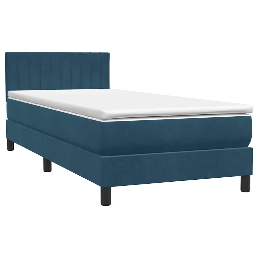 Box spring krevet s madracem tamnoplavi 80x220 cm baršunasti