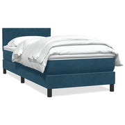Box spring krevet s madracem tamnoplavi 80x220 cm baršunasti