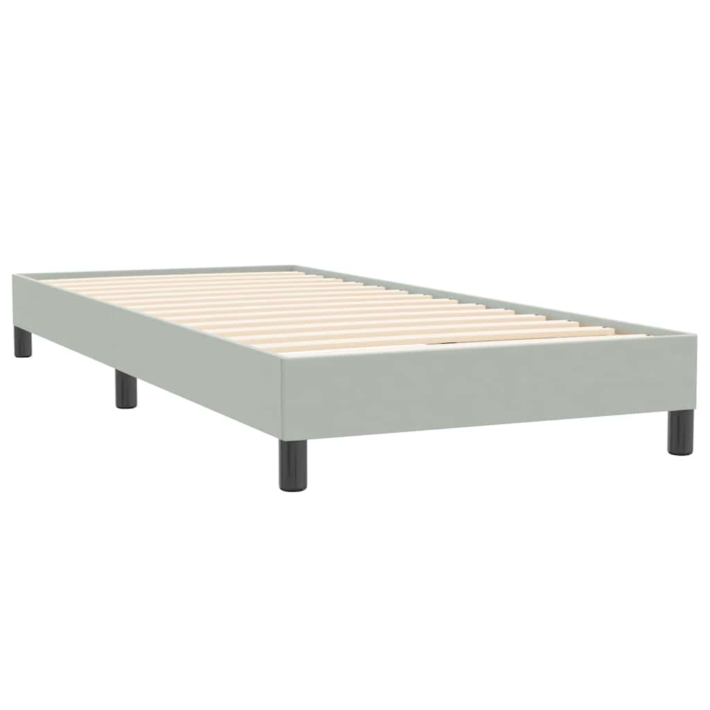 Box Spring krevet s madracem svijetlo sivi 90x220 cm baršun