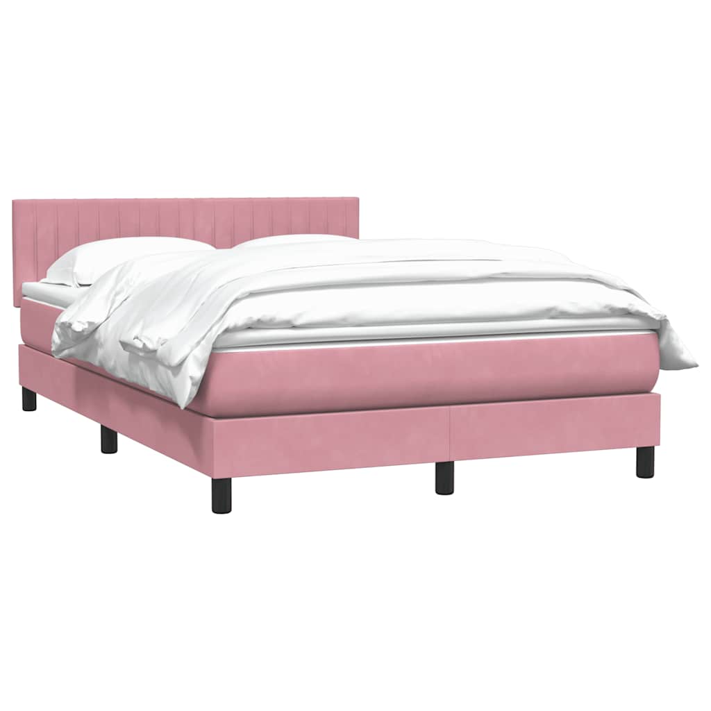 Box Spring krevet s madracem ružičasti 140x220 cm baršun