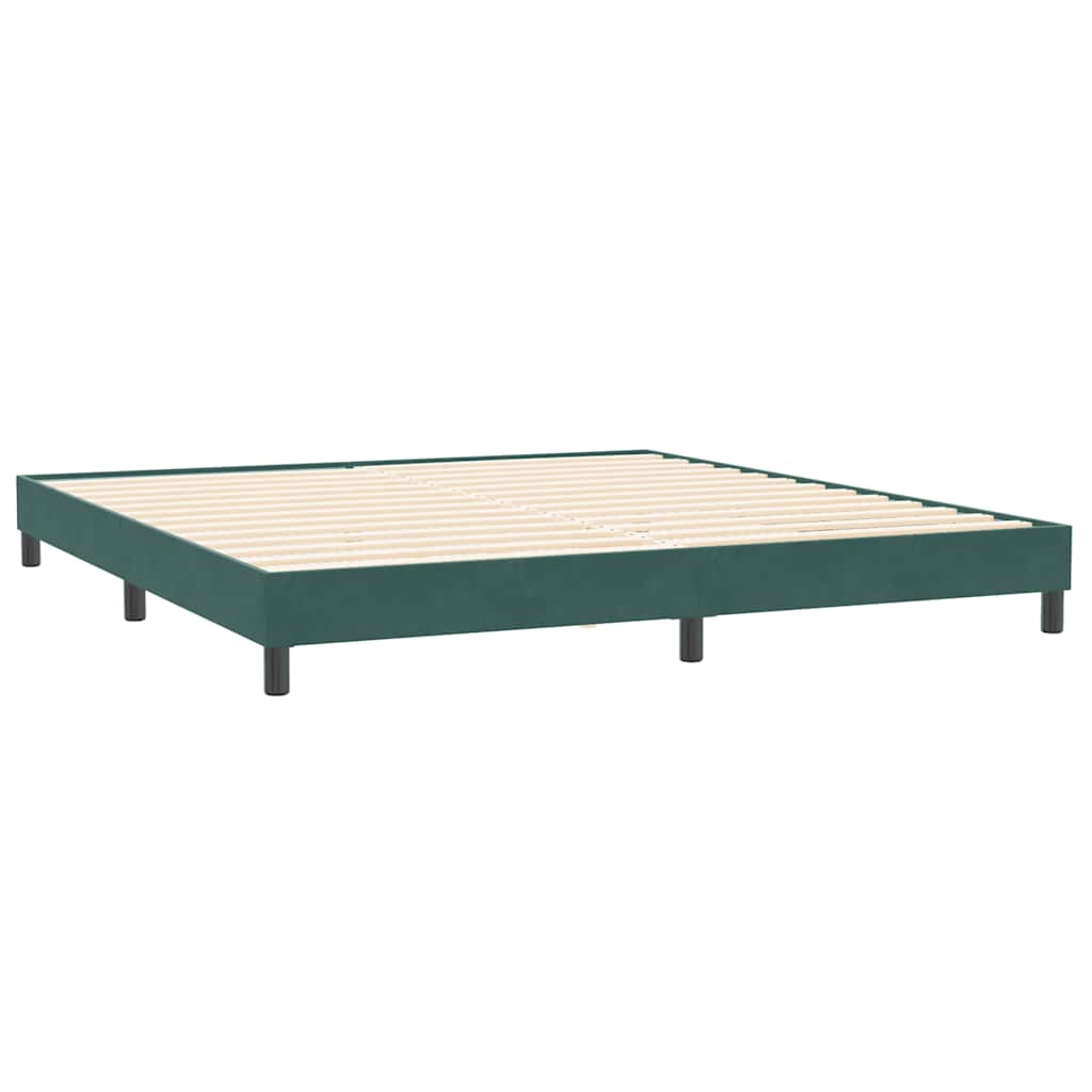 Box Spring krevet s madracem tamno zeleni 180x220 cm baršun