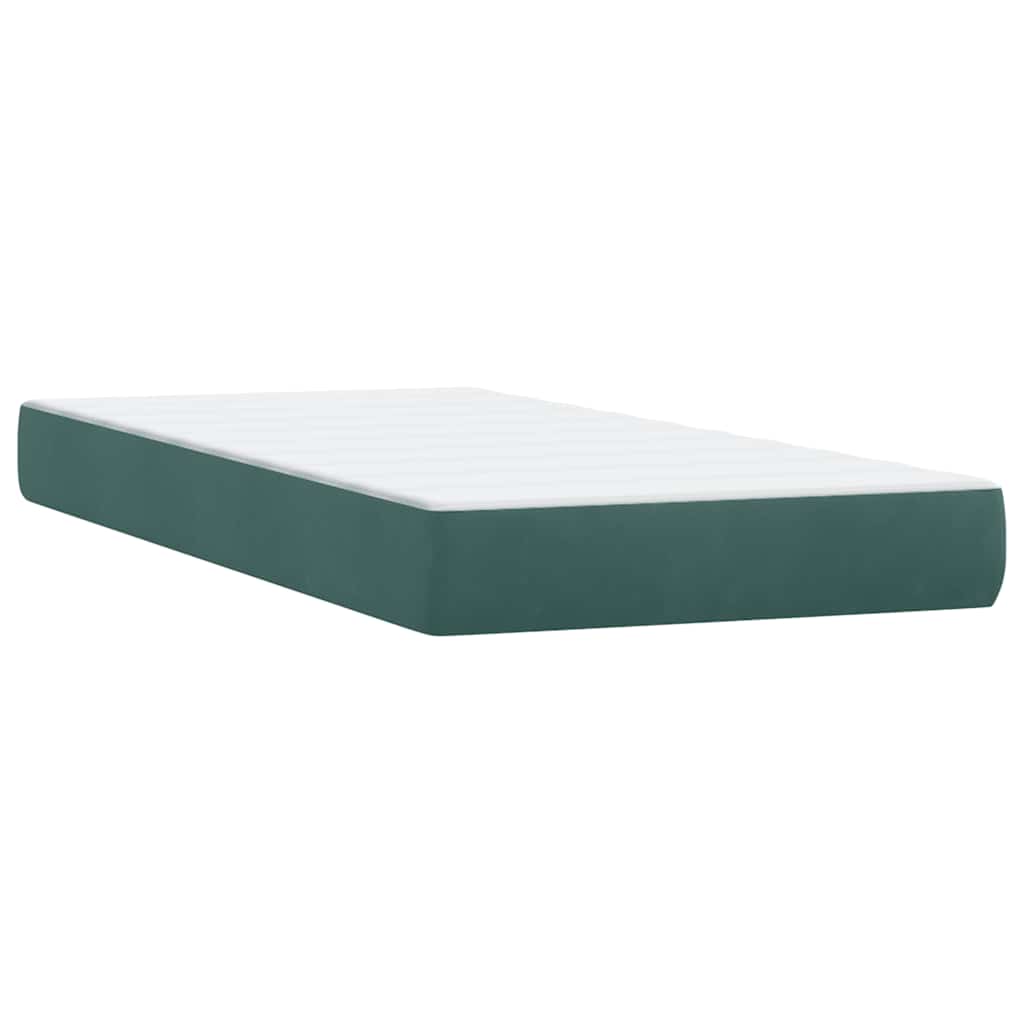 Box Spring krevet s madracem tamno zeleni 180x220 cm baršun