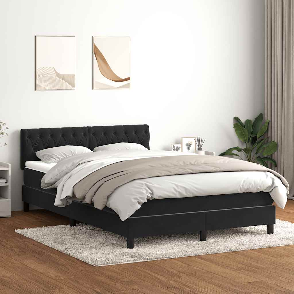 Box spring krevet s madracem crni 160x210 cm baršunasti