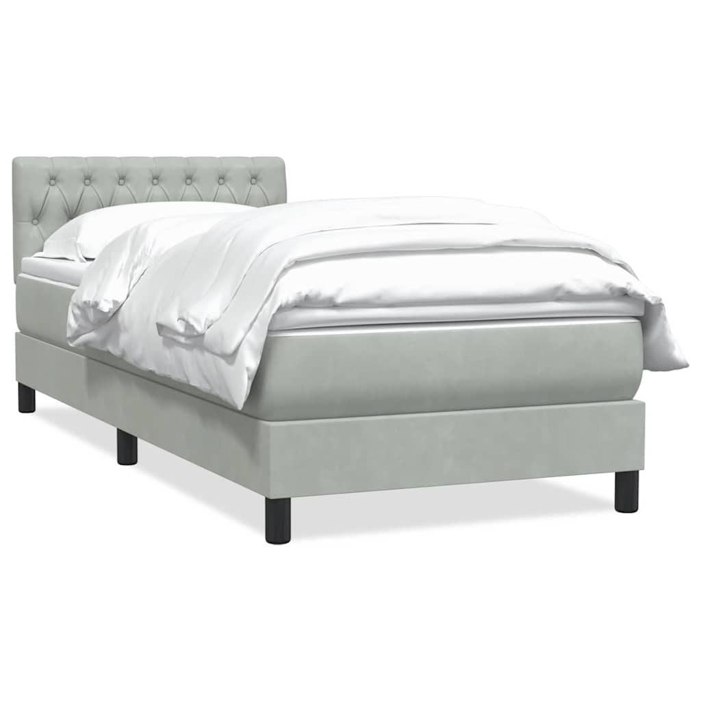 Box Spring krevet s madracem svijetlo sivi 80x220 cm samt
