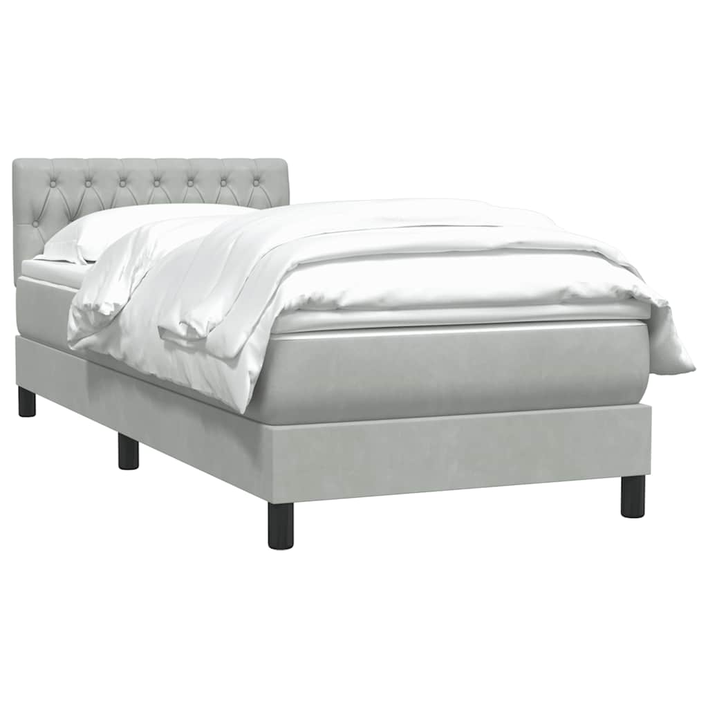 Box Spring krevet s madracem svijetlo sivi 80x220 cm samt