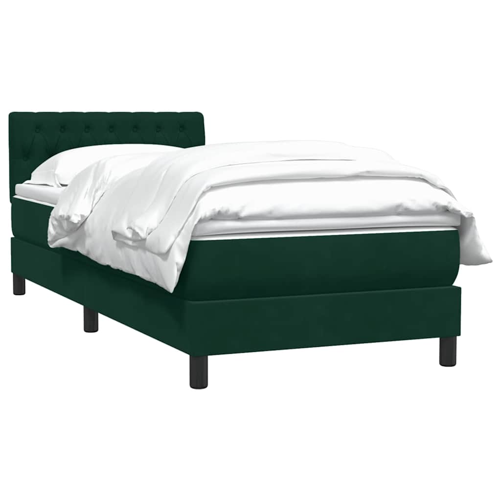 Box Spring krevet s madracem tamnozeleni 80x220 cm baršun