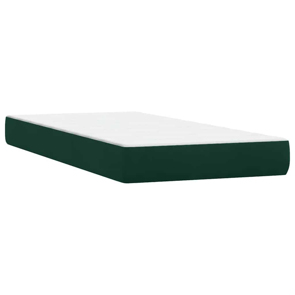 Box Spring krevet s madracem tamnozeleni 80x220 cm baršun