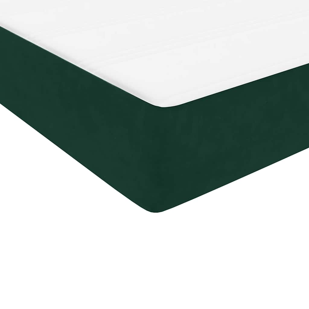 Box Spring krevet s madracem tamnozeleni 80x220 cm baršun
