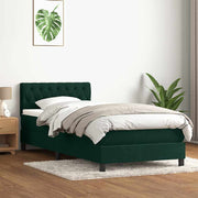 Box Spring krevet s madracem tamnozeleni 80x220 cm baršun