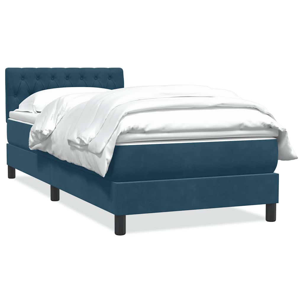 Box spring krevet s madracem tamnoplavi 80x220 cm baršunasti