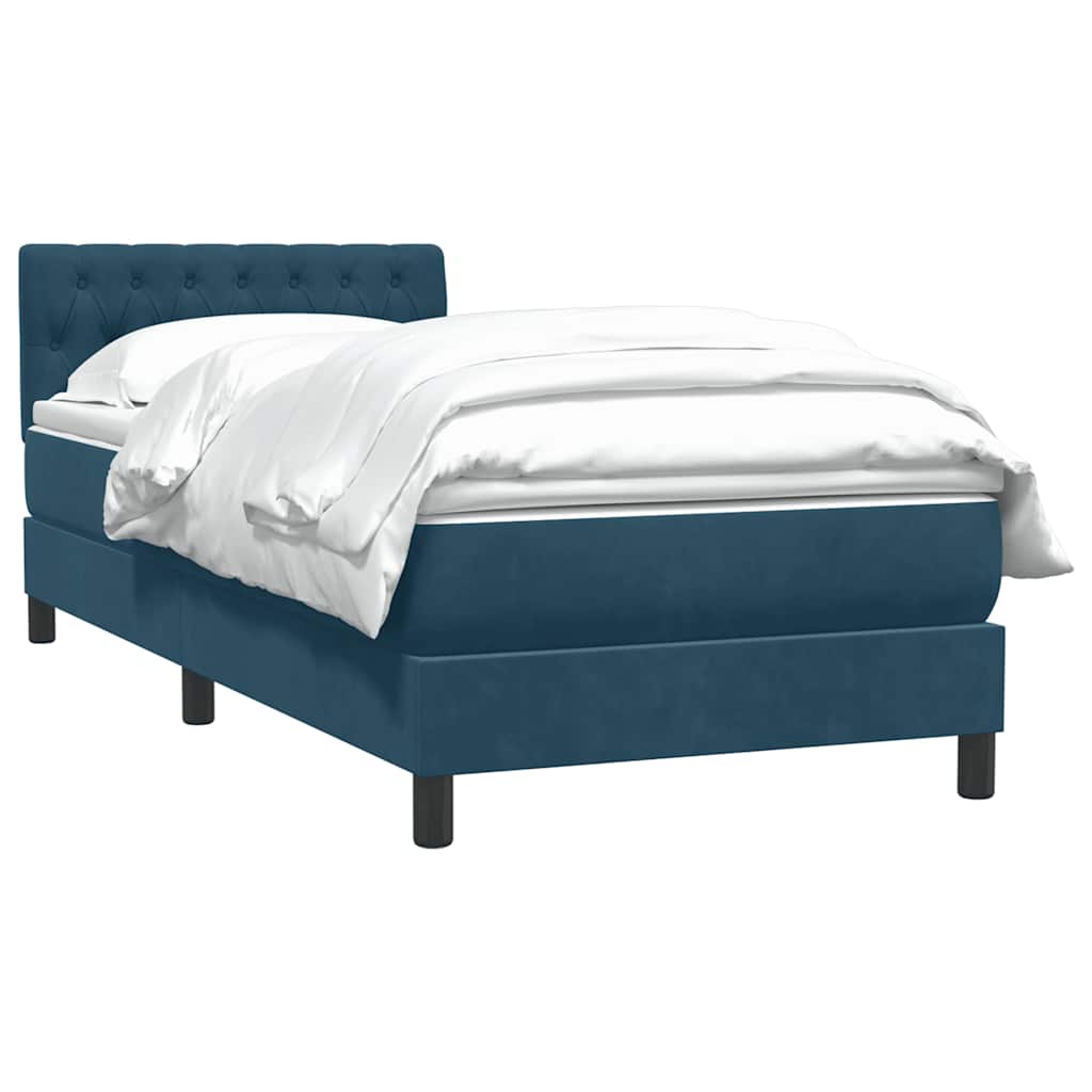Box spring krevet s madracem tamnoplavi 80x220 cm baršunasti