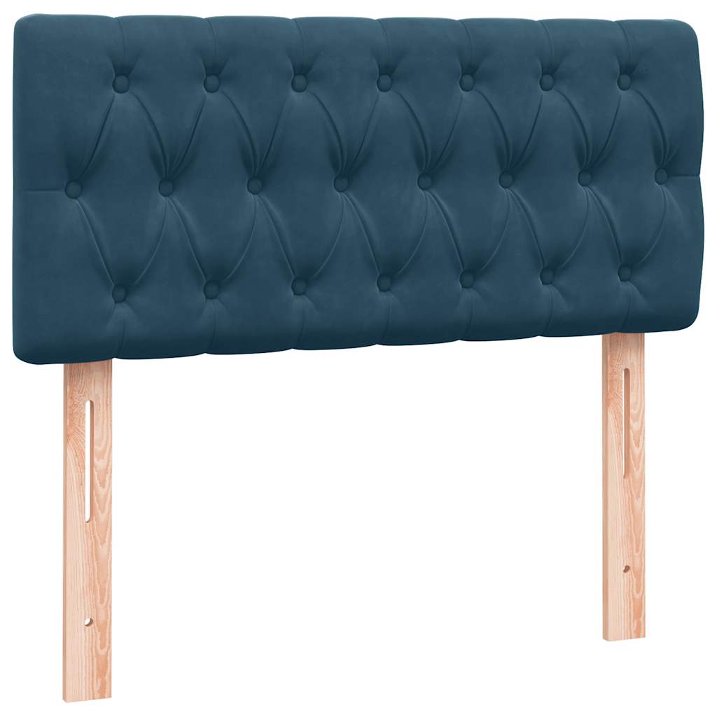 Box spring krevet s madracem tamnoplavi 80x220 cm baršunasti