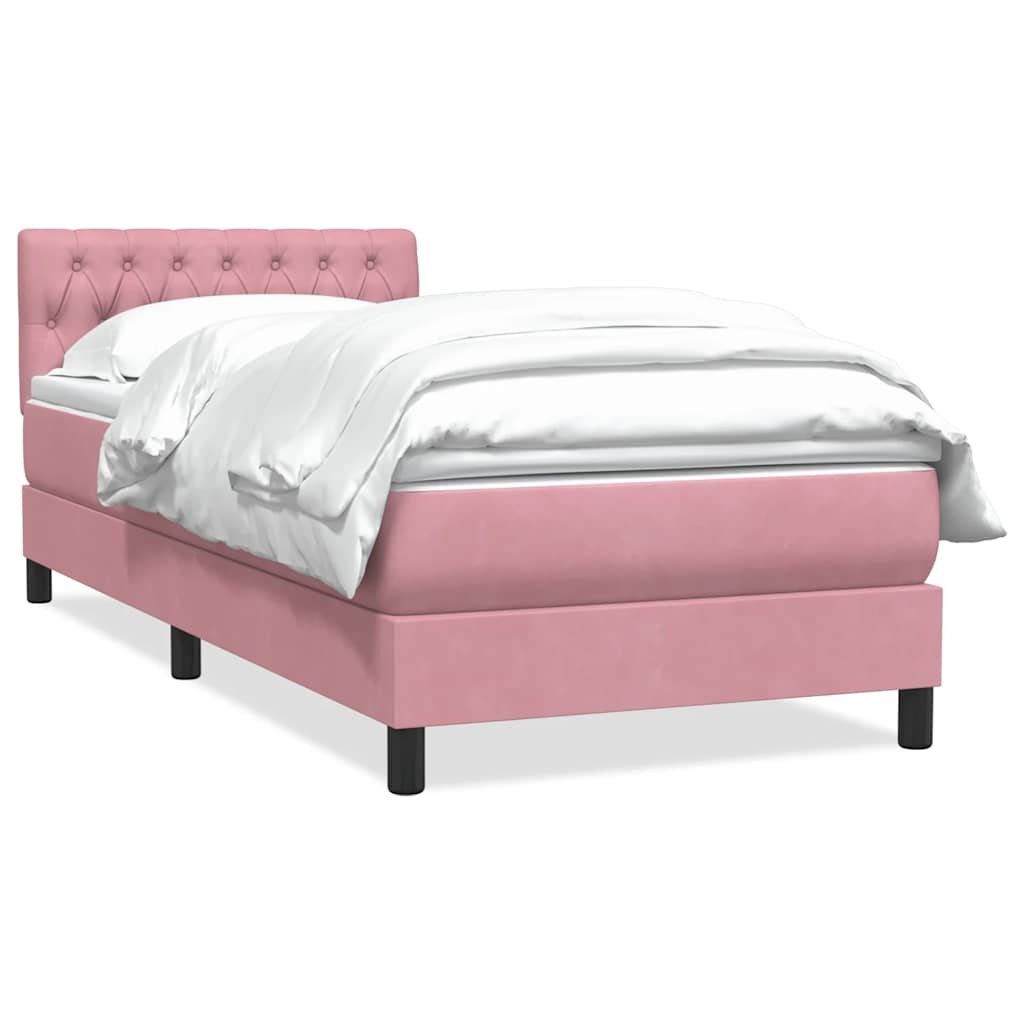 Box spring krevet s madracem ružičasti 80 x 220 cm baršunasti