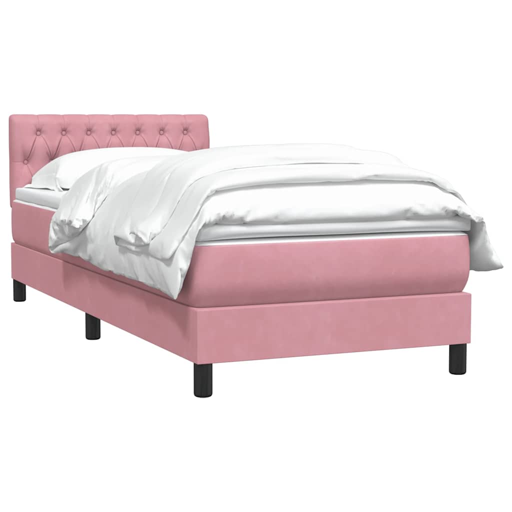 Box spring krevet s madracem ružičasti 80 x 220 cm baršunasti