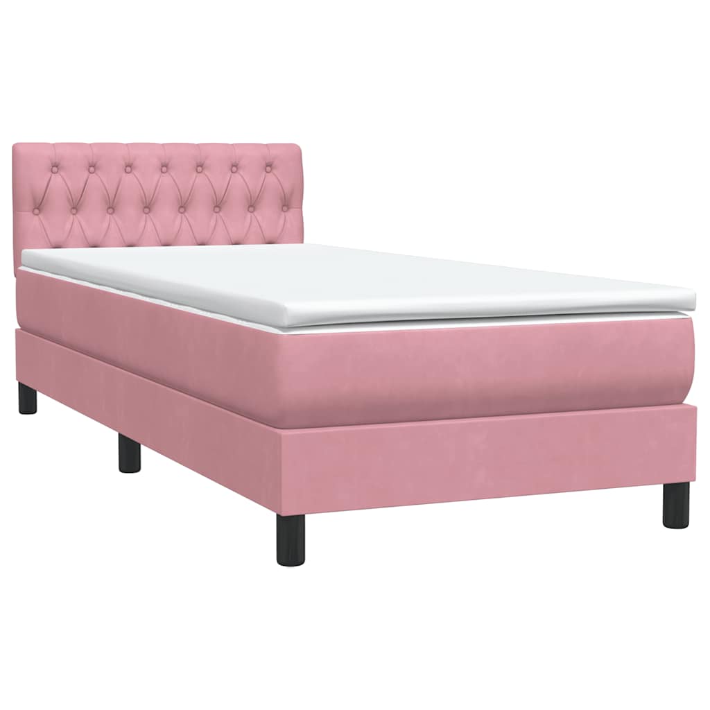 Box spring krevet s madracem ružičasti 80 x 220 cm baršunasti
