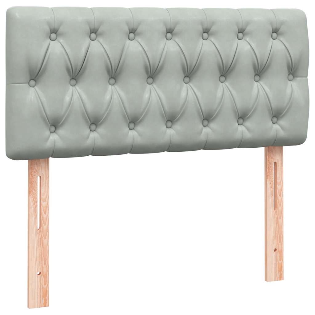 Box Spring krevet s madracem svijetlo sivi 90x220 cm baršun