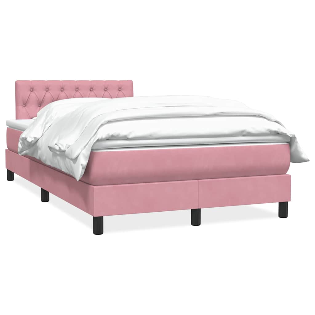Box Spring krevet s madracem ružičasti 120x220 cm samt