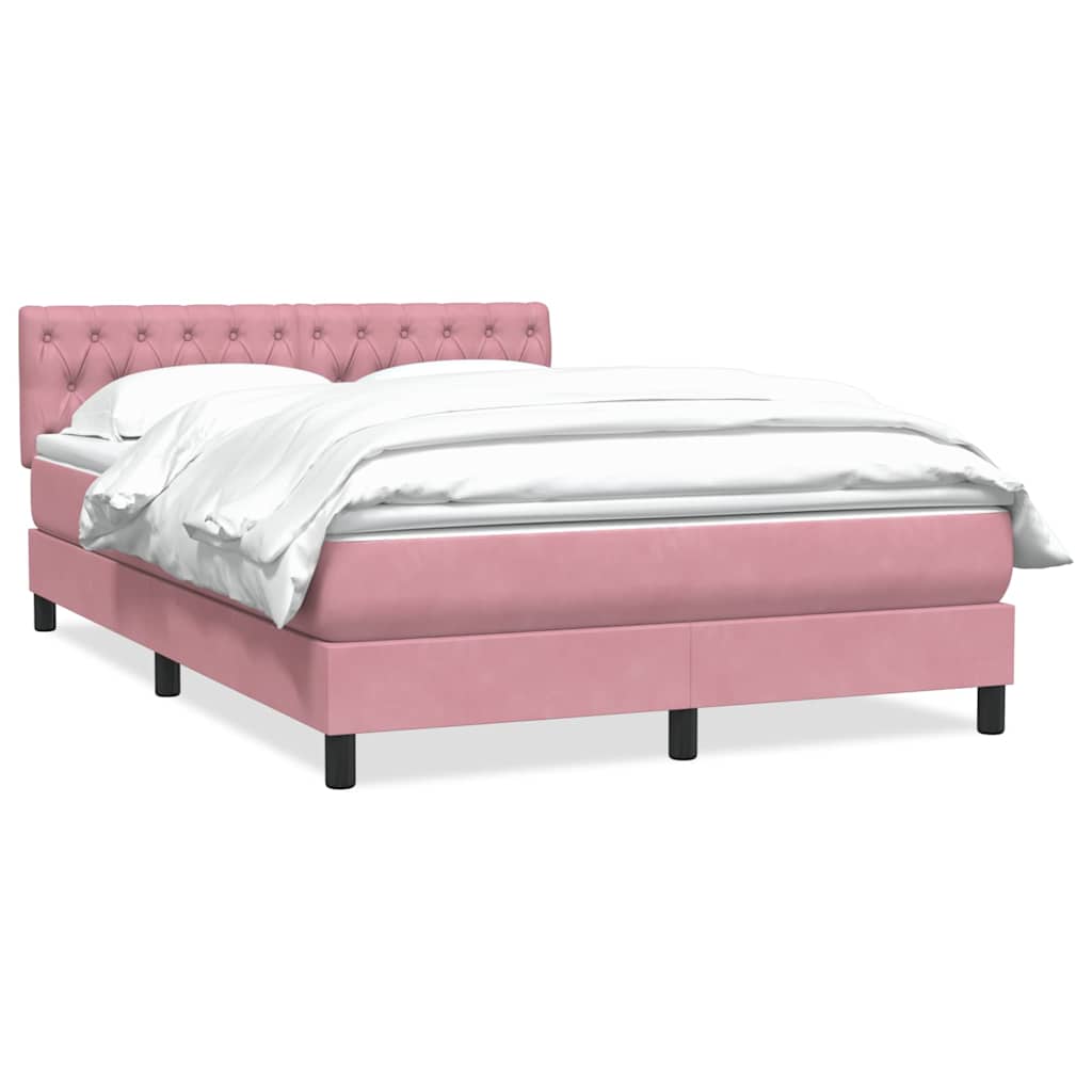 Box Spring krevet s madracem ružičasti 140x220 cm baršun