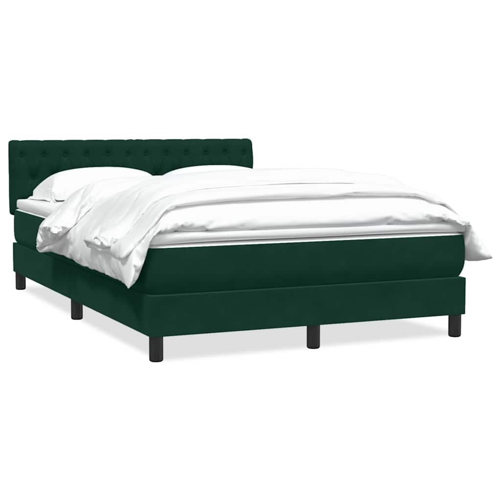 Box Spring krevet s madracem tamno zeleni 160x220 cm baršun