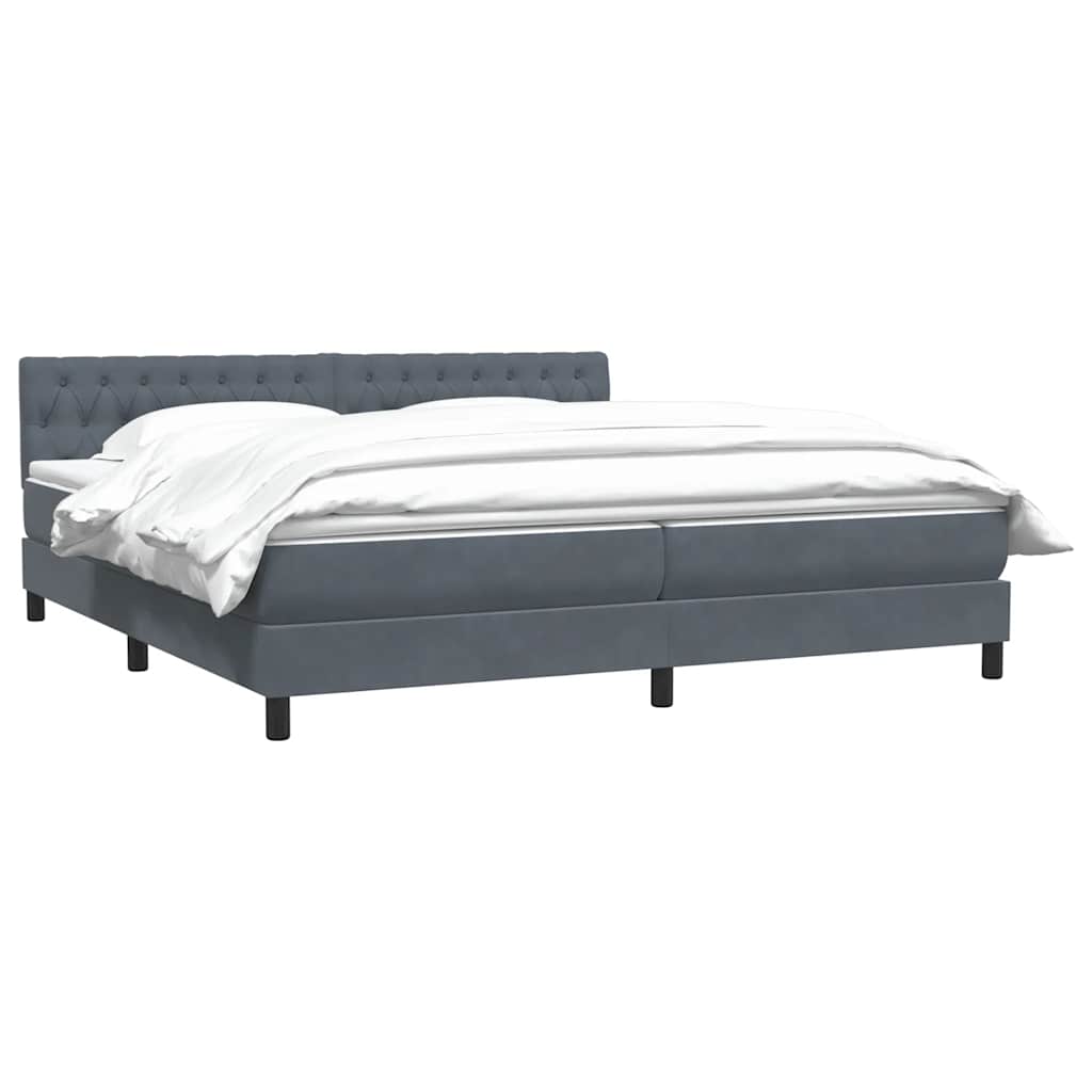 Box spring krevet s madracem tamnosivi 180x220 cm baršunasti