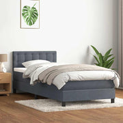Box Spring krevet s madracem tamno sivi 80x210 cm baršun