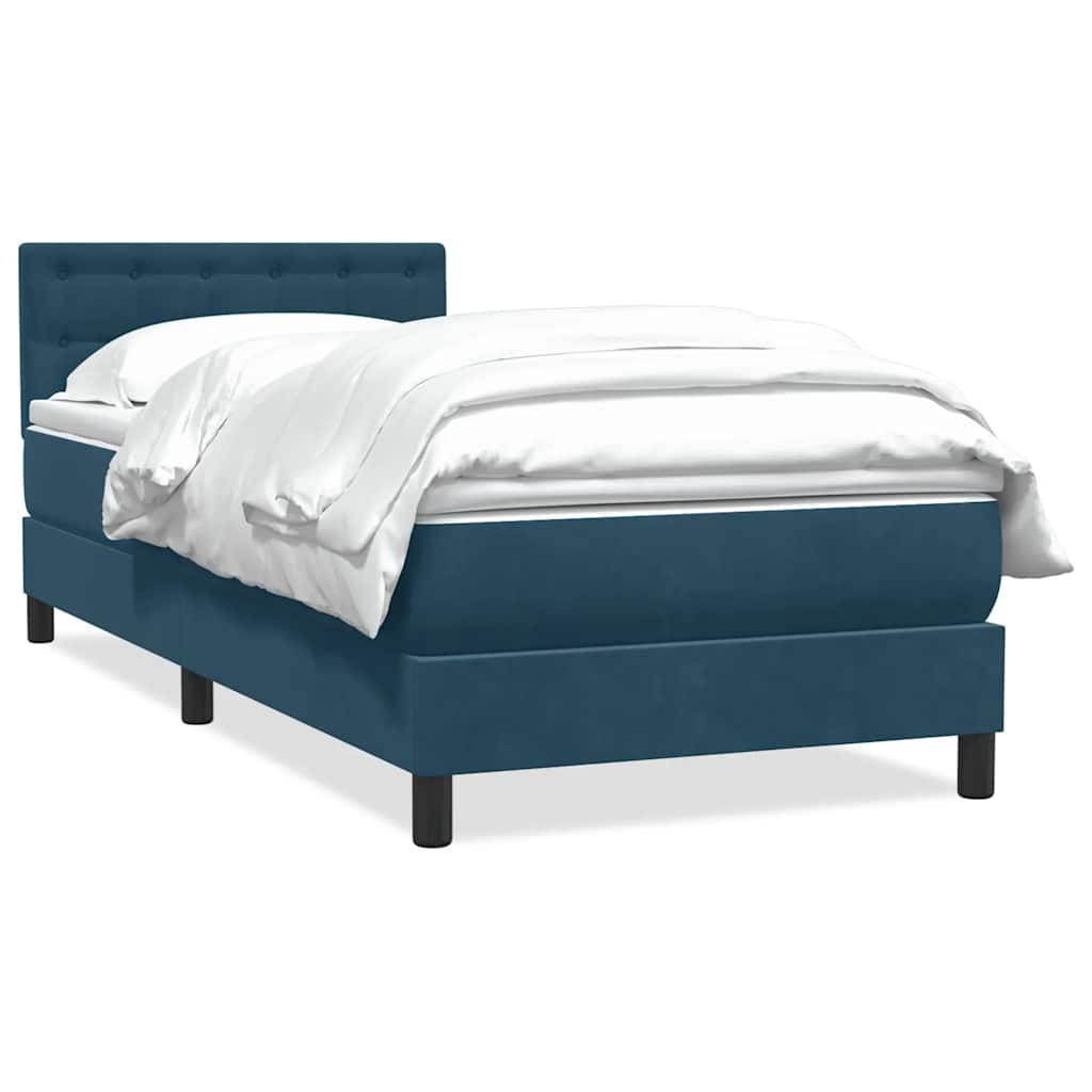 Box Spring krevet s madracem tamnoplavi 80x210 cm baršun