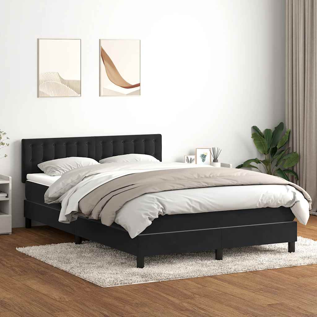 Box spring krevet s madracem crni 160x210 cm baršunasti