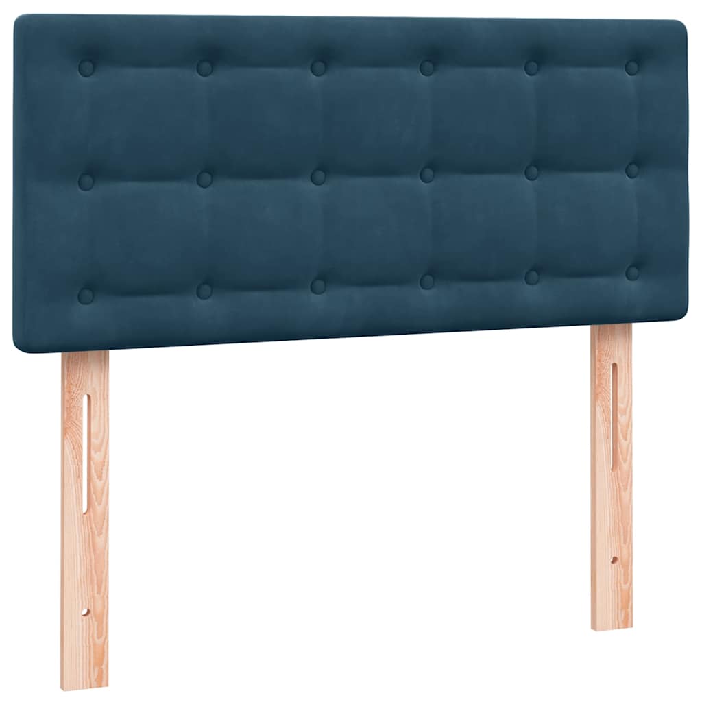 Box spring krevet s madracem tamnoplavi 80x220 cm baršunasti