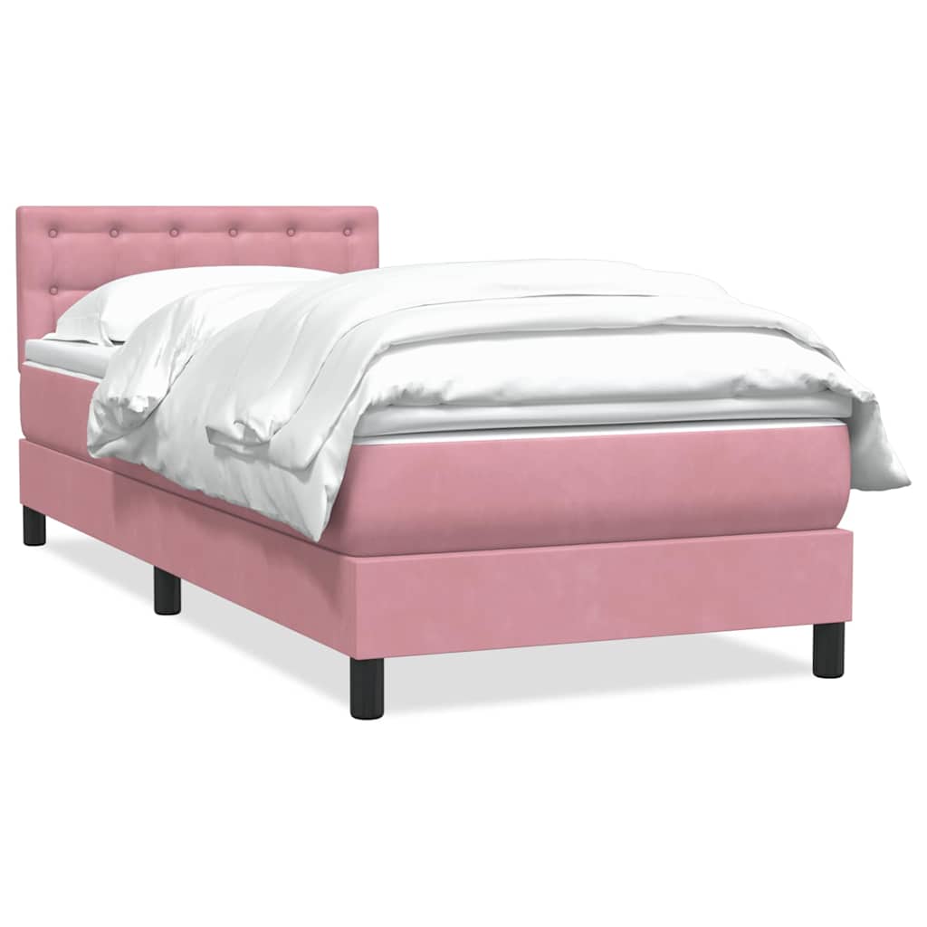 Box spring krevet s madracem ružičasti 80 x 220 cm baršunasti