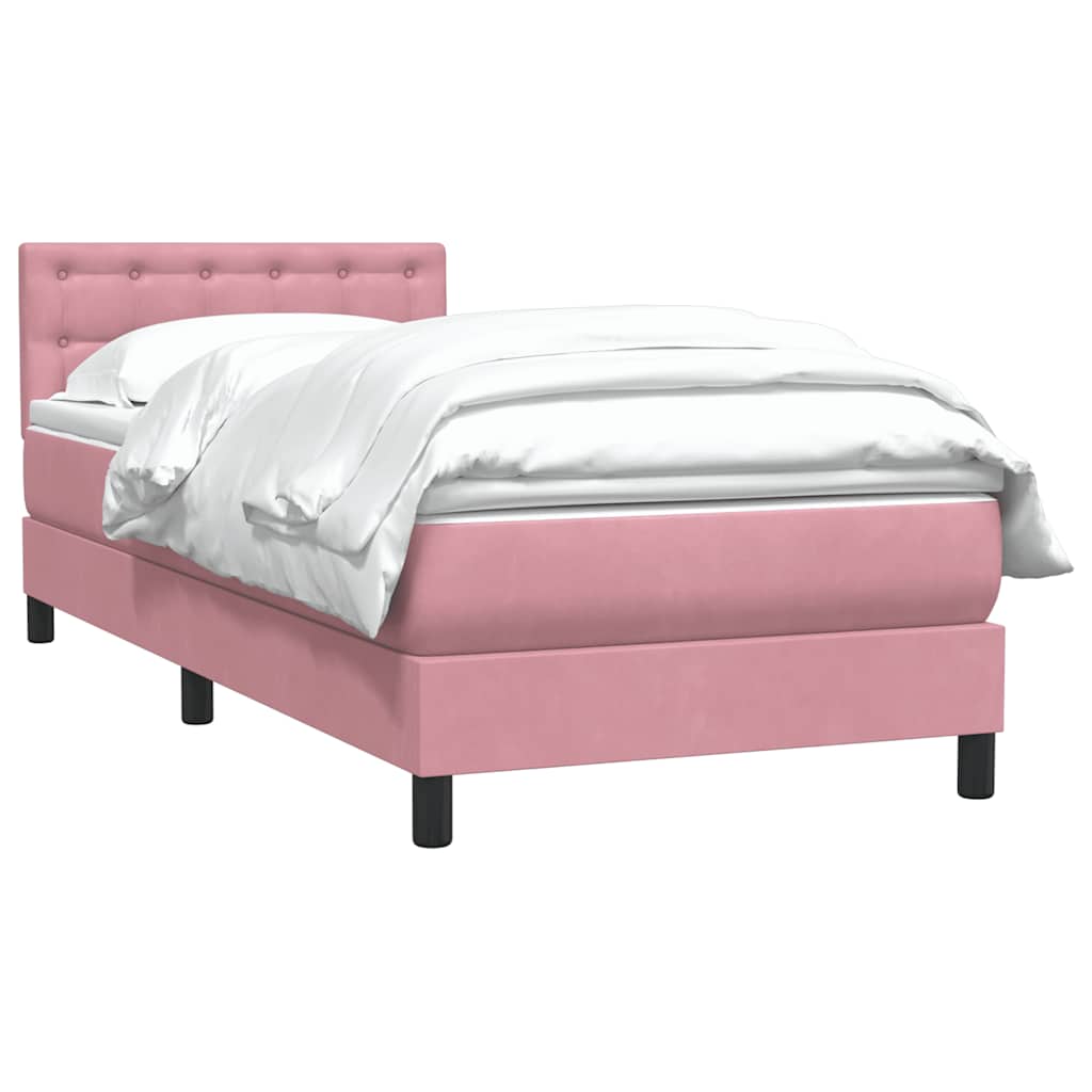 Box spring krevet s madracem ružičasti 80 x 220 cm baršunasti