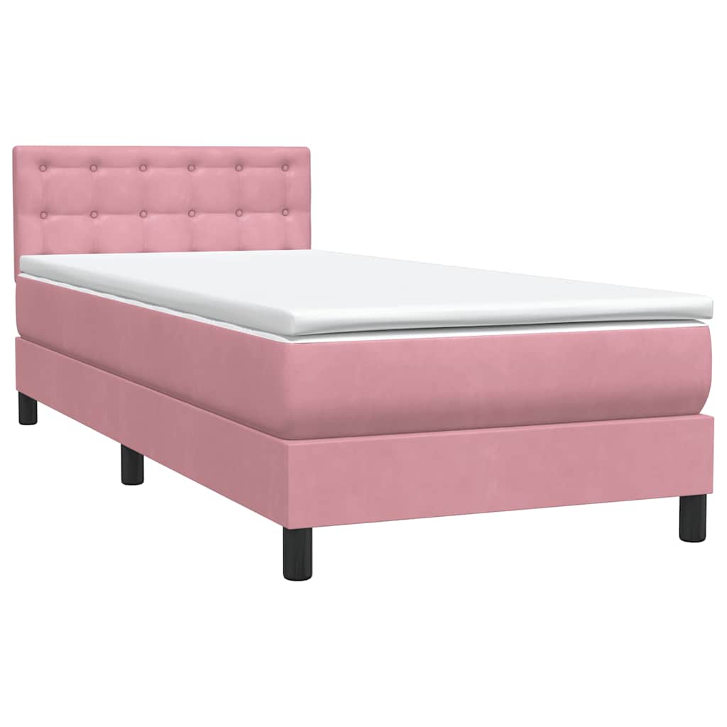 Box spring krevet s madracem ružičasti 80 x 220 cm baršunasti