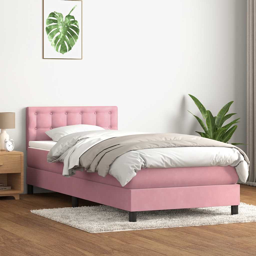 Box spring krevet s madracem ružičasti 80 x 220 cm baršunasti