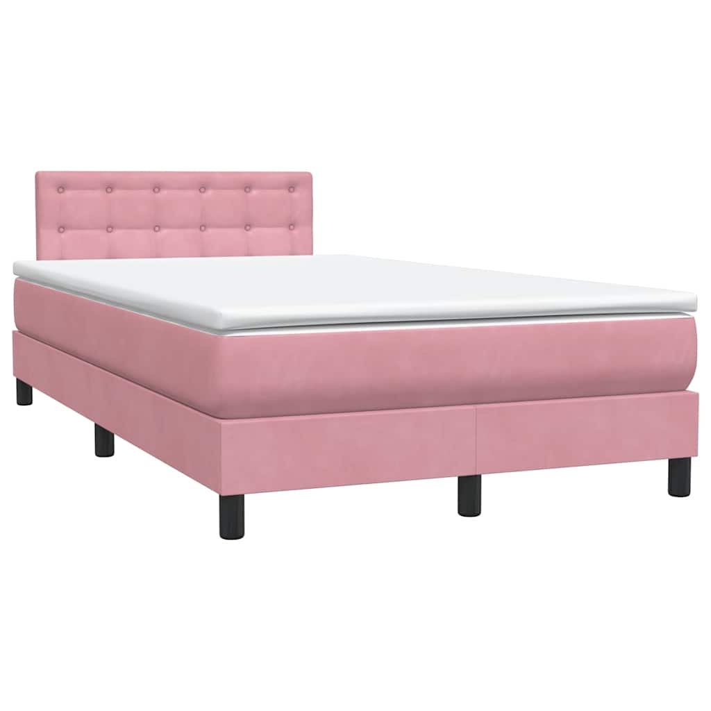 Box Spring krevet s madracem ružičasti 120x220 cm samt