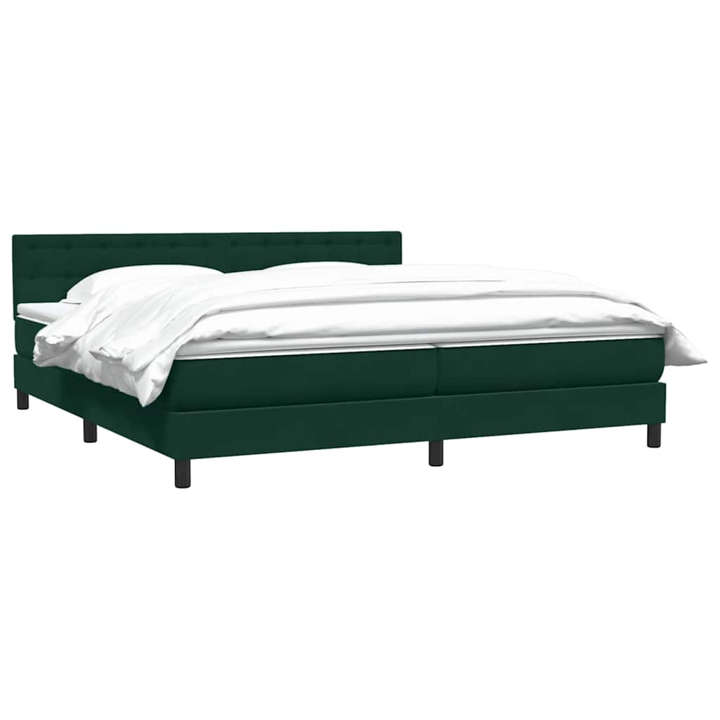 Box Spring krevet s madracem tamno zeleni 180x220 cm baršun