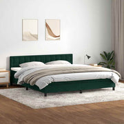 Box Spring krevet s madracem tamno zeleni 180x220 cm baršun
