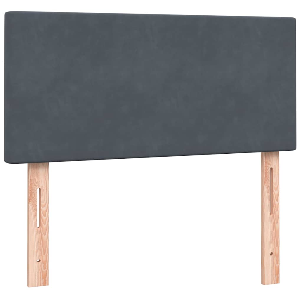 Box Spring krevet s madracem i LED tamno sivi 80x210 cm baršun