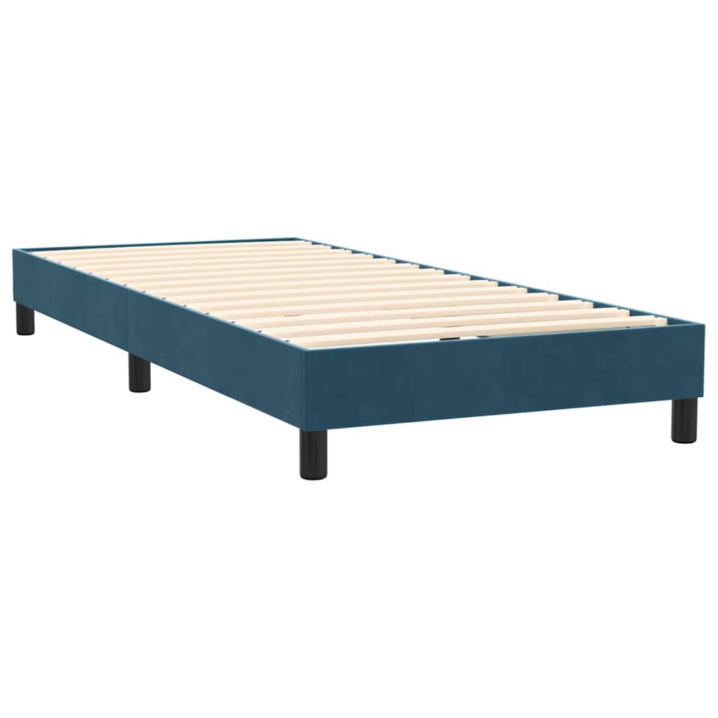 Box Spring krevet s madracem i LED tamnoplavi 80x210 cm baršun