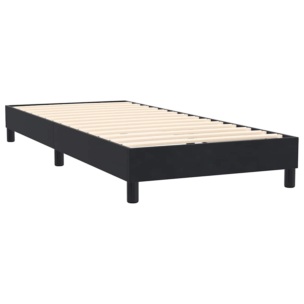 Box Spring krevet s madracem i LED crni 90x210 cm baršunasti