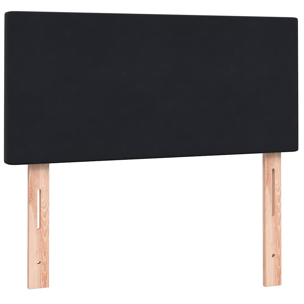 Box Spring krevet s madracem i LED crni 90x210 cm baršunasti