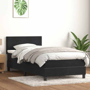 Box Spring krevet s madracem i LED crni 90x210 cm baršunasti