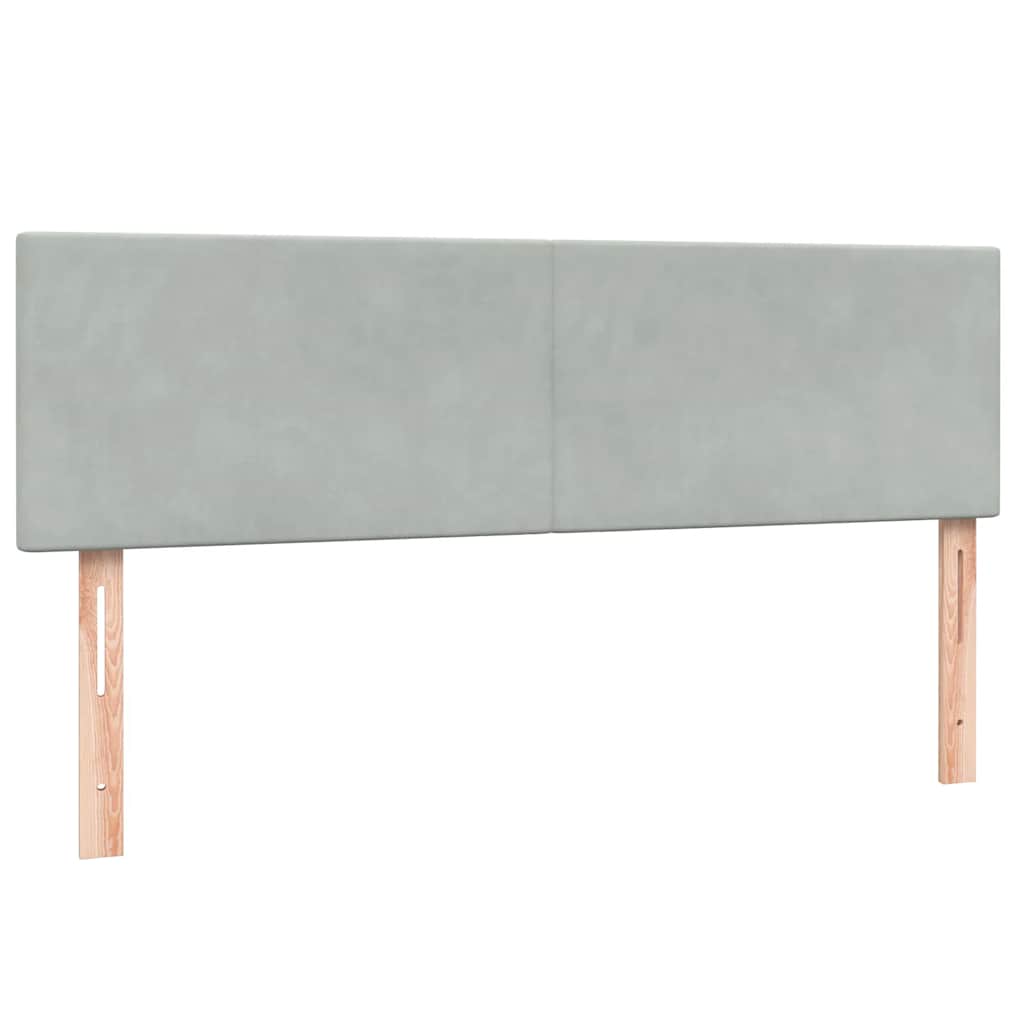 Krevet s oprugama i madracem LED svjetlosivi 160x210 cm baršunasti