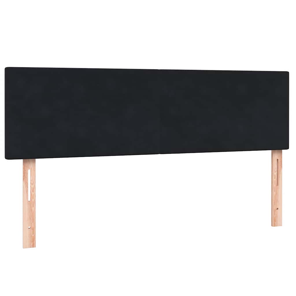 Box Spring krevet s madracem i LED crni 160x210 cm baršunasti
