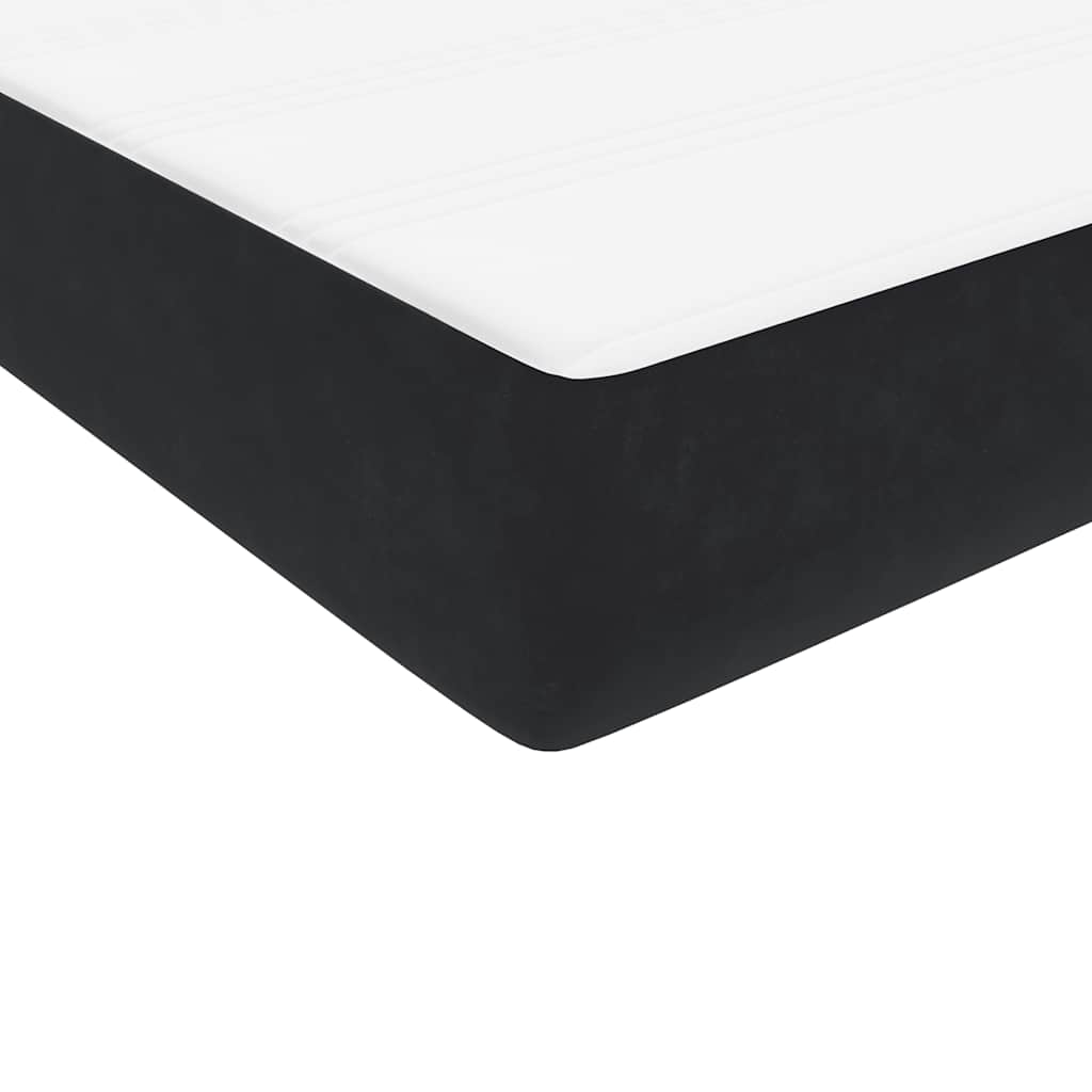 Box Spring krevet s madracem i LED crni 160x210 cm baršunasti