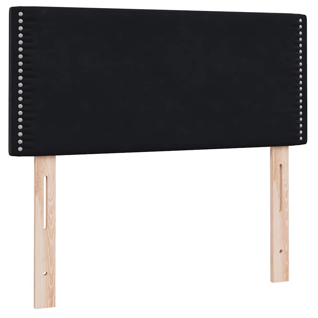 Box Spring krevet s madracem i LED crni 90x210 cm baršunasti