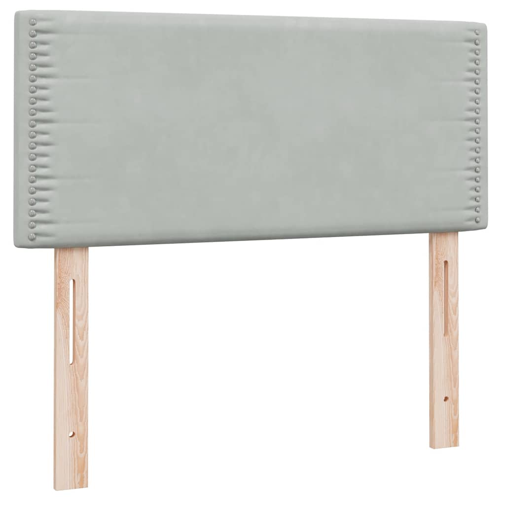 Box Spring krevet s madracem i LED svijetlo sivi 80x220 cm samt