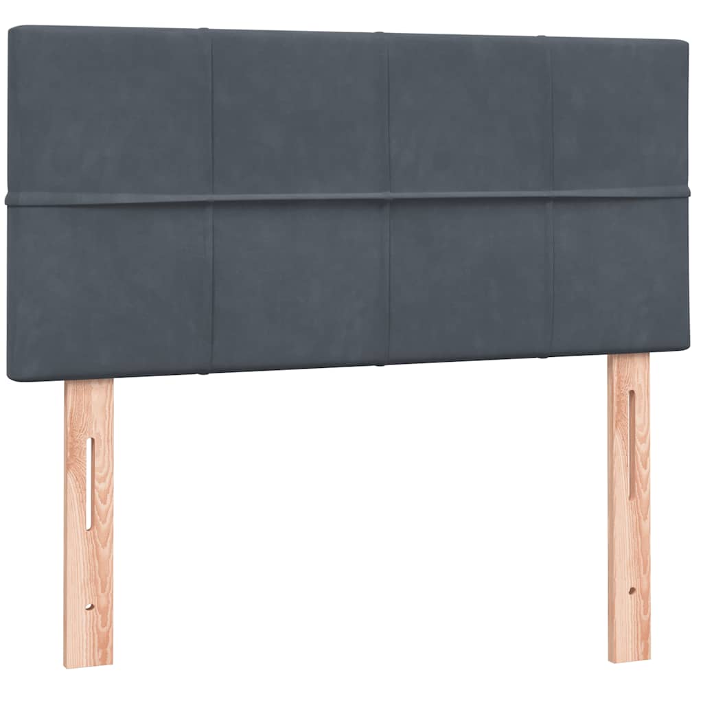 Box Spring krevet s madracem i LED tamno sivi 80x210 cm baršun